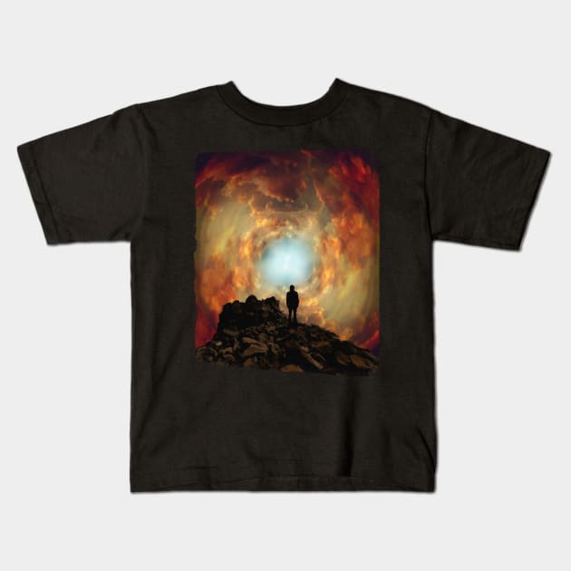 Sunset Clouds Vortex Kids T-Shirt by DyrkWyst